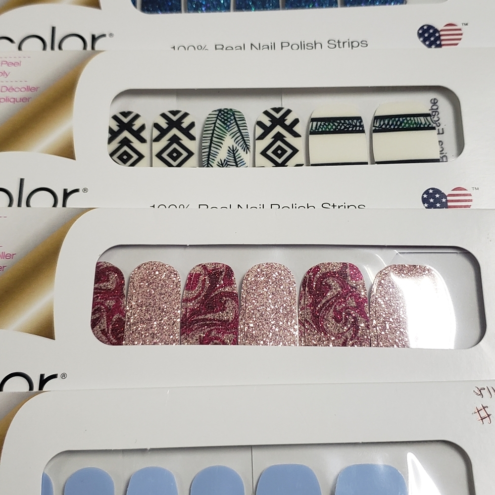 5 packs of color street nails strips